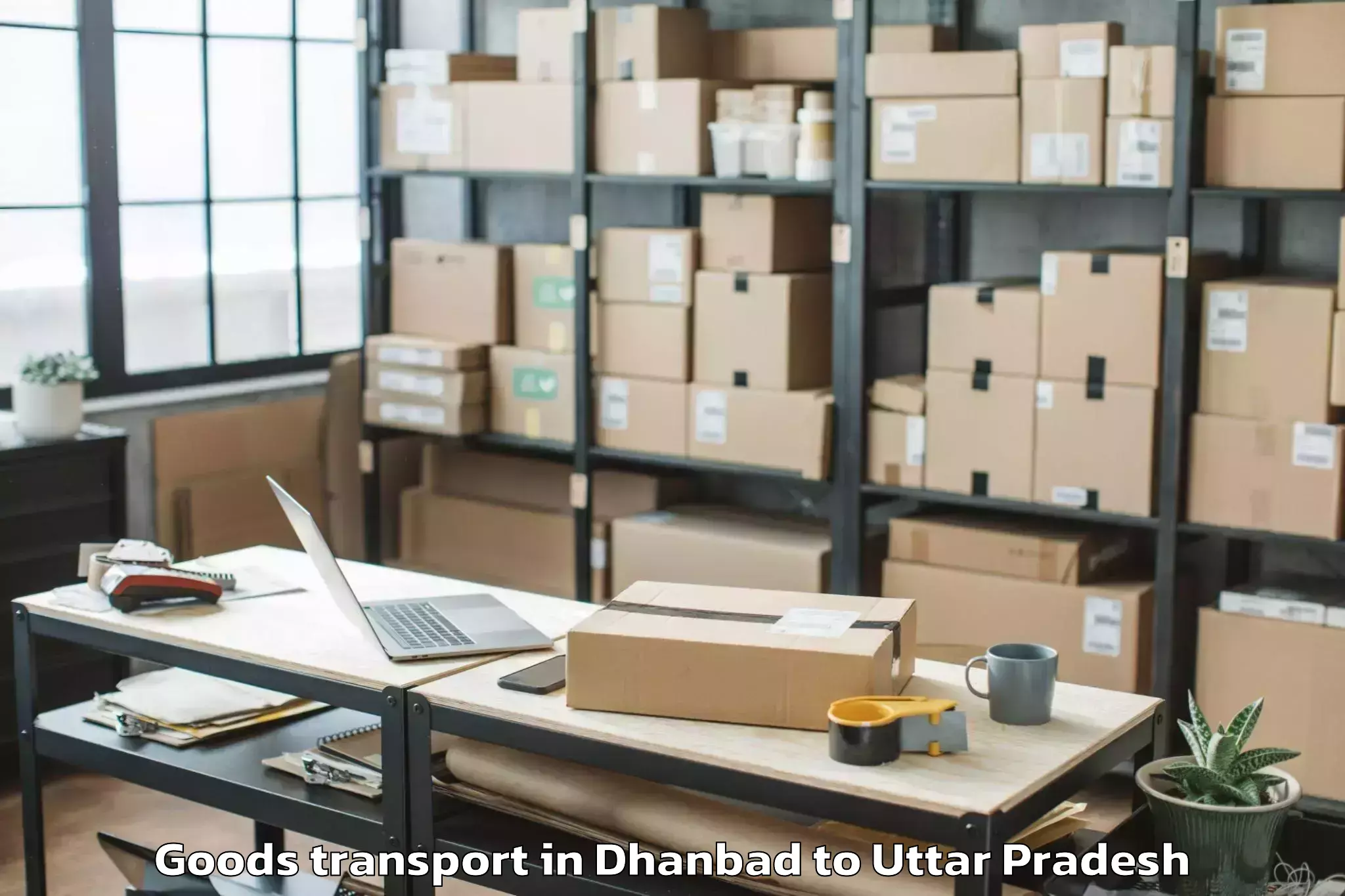 Book Dhanbad to Kotwa Goods Transport